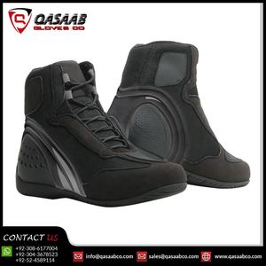 Bottes de course de moto en cuir PU respirantes, mi-cheville, protection, équipées, chaussures de moto pour hommes et femmes - Product Image 3
