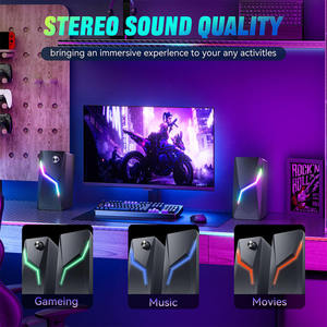 Altavoces Electrónicos USB 2.0 para Escritorio, Subwoofer para Computadora Portátil, Altavoces de Audio para Juegos de PC - Product Image 6