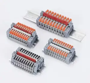 Bloque de terminales de riel Din Conector de cable sin tornillos Conector de cable rápido Conductor de empalme compacto de cable rápido