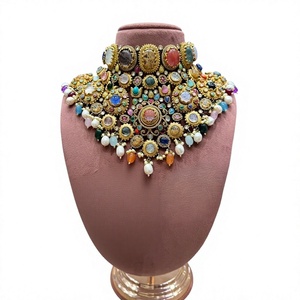 Ensemble collier et boucles d'oreilles en moissanite plaqué or de qualité supérieure, exquis, pour femmes, cadeau de mariage, tenue de soirée, tendance - Product Image 2