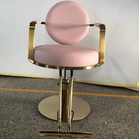 Fauteuil de Barbier Hydraulique Moderne Rose pour Salon de Coiffure Professionnel