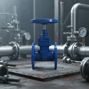 Задвижка фланцевая DN50 PN16 с невыдвижным шпинделем, с мягким уплотнением, из ковкого чугуна - Product Image 1