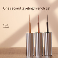 Ongles Gel Peints Brun Caramel avec Logo Personnalisé Motif Léopard Français Gel de Couleur pour Dessiner les Ongles
