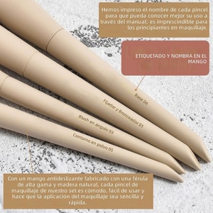 JLY Ensemble de 18 pinceaux de maquillage vegan de luxe avec <span class=keywords><strong>correcteur</strong></span> et contour, logo personnalisé disponible, manche - Product Image 4