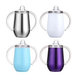 Tazza in Acciaio Inox da 10 Oz con Doppio Manico, Bicchiere Termico a Forma di Uovo per Bambini, Tazza Antigoccia con Vuoto per Neonati - Product Image 5
