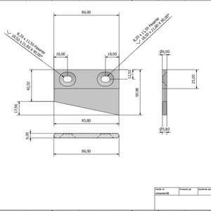 Le matériau indiqué sur le dessin est l'acier DC53, qui doit être trempé et recuit pour atteindre une dureté finale de 62 HRC. - Product Image 1