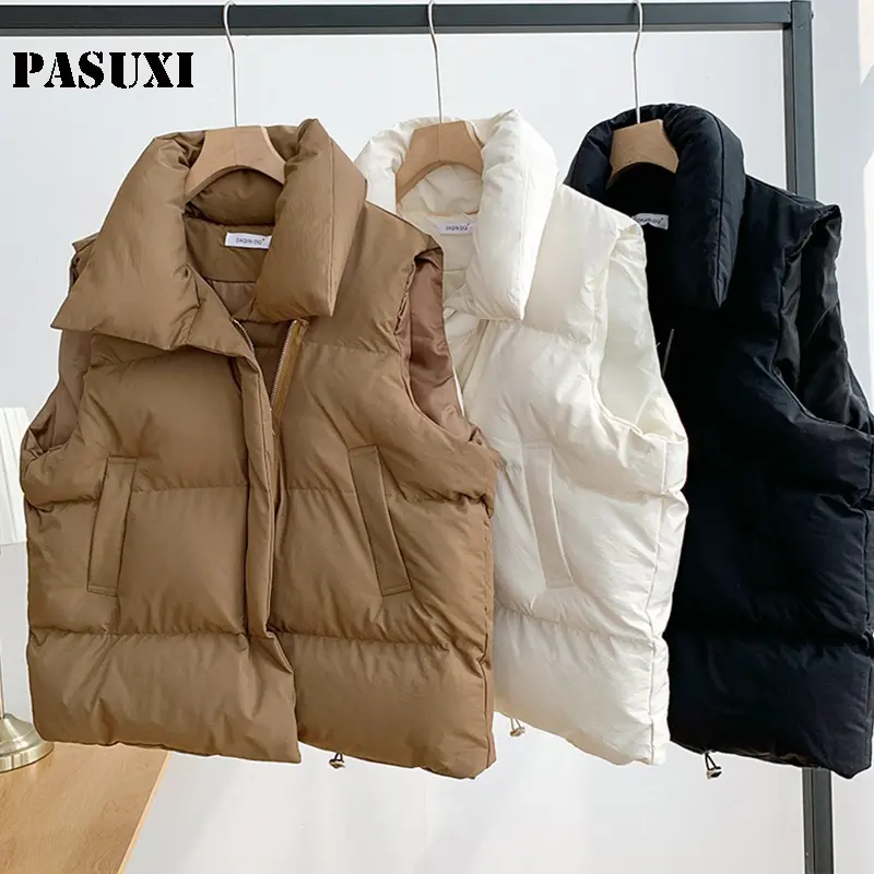 PASUXIベストセラーの新しい女性のベストスリムジャケットガールジレ軽量防風ウォームポータブルチョッキ