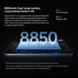 Nuevo <span class=keywords><strong>Xiaomi</strong></span> <span class=keywords><strong>Pad</strong></span> 7 2026, Pantalla de 11.<span class=keywords><strong>2</strong></span> Pulgadas, 3.2K, 144Hz, Snapdragon 7 Gen 3 Octa-core, 8GB de RAM, Batería de 8850mAh, Carga Turbo de 45W, WiFi 6E - Product Image 4