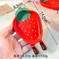 Plat en céramique artisanal créatif en forme de fruit de dessin animé, plat à saveur mignon, plat à vinaigre pour la maison, plat à sauce pour fondue et barbecue