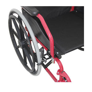 כסא גלגלים ידני מפלדה מתקפל עם משענת רגליים מתכווננת, גלגלים אחוריים מלאים בגודל 24 אינץ' לבעלי מוגבלויות - Product Image 5