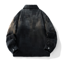 Veste en velours côtelé sur mesure OEM pour homme, doublure Sherpa, patchwork à carreaux, boutonnée, coupe oversize, veste chemise, vêtement d'extérieur hiver