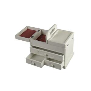 DS Handmade DSH-1005 <b>Large</b> Capacity Three-Layer Storage Drawers White Multi-functional Portable Rectangle Wooden MDF Case Accept - Product Image 4