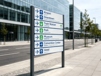 Support d'affichage en acier inoxydable pour panneau de signalisation en verre, idéal pour la signalisation extérieure des voitures et des hôpitaux