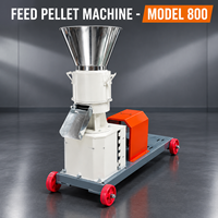 Machine à granulés d'aliments pour animaux de ferme, modèle 800, robuste, pour poulets, bovins, moutons, chèvres