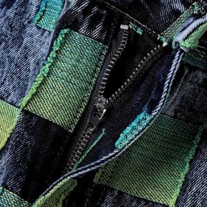 Nouveau jean en denim patchwork pour homme - Design unique à motifs carrés, tissu extensible de haute qualité, idéal pour le hip-hop - Product Image 5