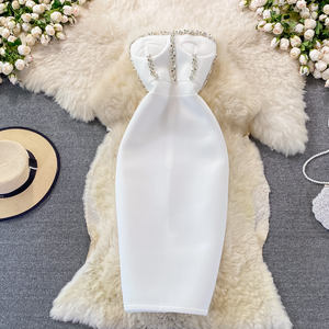 ชุดเดรสเกาะอกแขนกุดสำหรับผู้หญิงเสื้อผ้าปาร์ตี้หรูหรา<span class=keywords><strong>2021</strong></span> - Product Image 4