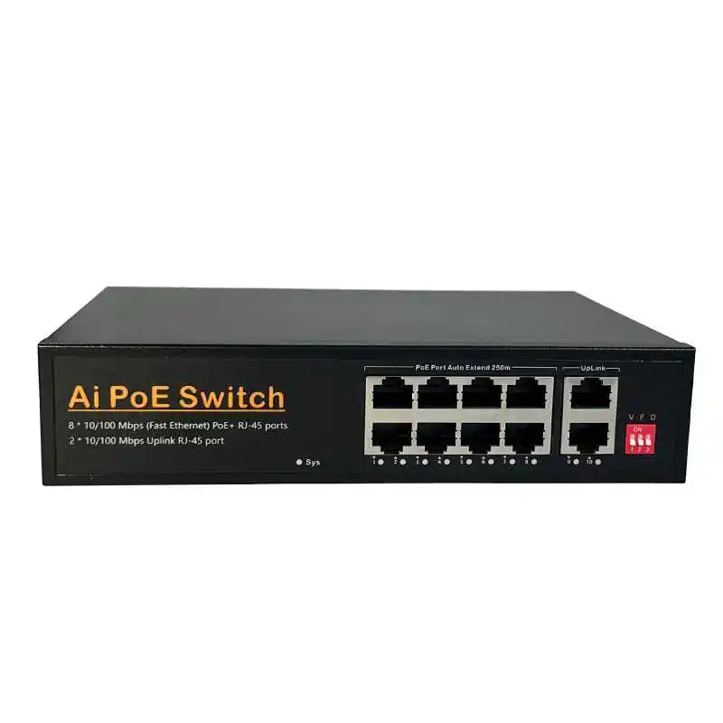 Переключатель ethernet на большие расстояния 250 м, 10/100 м