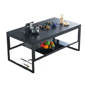 골동품 럭셔리 현대 가정 가구 사용자 정의 검은 직사각형 커피 테이블