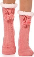 Chaussettes en polaire pelucheuses personnalisées pour femmes, confortables et épaisses, douces et chaudes pour l'hiver avec poignées, chaussons confortables et épais