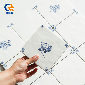 Collection TilesDelft, carreaux de porcelaine bleus et blancs modernes, faits à la main, petits carreaux à fleurs, carreaux muraux et de sol pour cuisine et salle de bain, antidérapants - Product Image 6