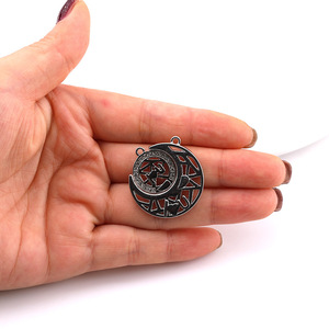 Colgante de Aleación de Zinc con Diseño de Estrella y Luna, Accesorios de Joyería DIY, Dijes Unisex para Regalo - Product Image 2