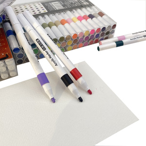 Nouveau produit d'usine : Ensemble de 24, 36 ou 48 marqueurs de peinture acrylique aux couleurs vives avec emballage en boîte PP et logo personnalisé - Product Image 6