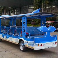 Bus électrique 17 places Voiture de tourisme pour parc d'attractions Bus en forme de dauphin avec bande lumineuse