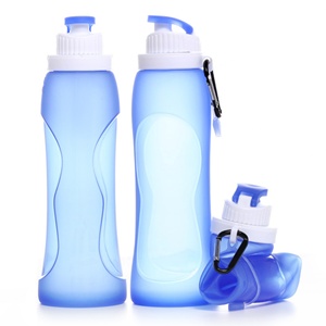 Bouteille d'eau portable populaire pour les sports de plein air et les voyages, bouteille pliable en silicone de qualité alimentaire pour cadeau promotionnel d'entreprise - Product Image 5