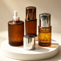 Bouteille en verre pour diffuseur à roseaux avec impression de logo personnalisé, givrée, transparente, ambrée, vide, pour arômes et parfums, faible MOQ direct usine