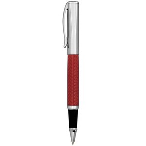 Penna a rullo cromata rossa con impugnatura e clip decorate per la scrittura - Product Image 2
