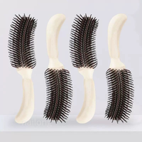 Brosse démêlante en forme de S avec picots en nylon pour coiffure, peigne de contour professionnel pour femmes, brosse à cheveux pour démêler, boucler et coiffer les bords