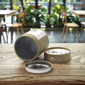 Các phân hủy sinh học tùy chỉnh cấp thực phẩm giấy tổng hợp bao bì Cà phê bột xi lanh ống bao bì hình trụ Canister - Product Image 1