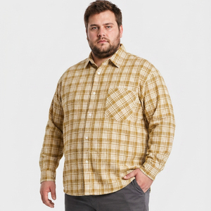 Plus Size Grote Dikke Mannen Geruite Overhemd Casual Button Down Katoen Ademend Ontspannen Pasvorm Lange Mouw 6XL 7XL 8XL 9XL 10XL - Product Image 2