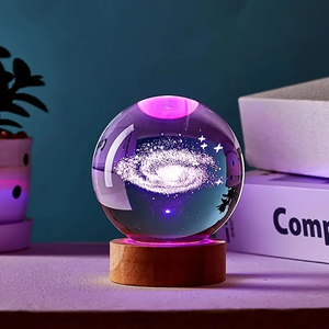 Commercio all'ingrosso illuminato Laser argento fiume terra pianeta e argento plastica bagliore di cristallo artigianato per natale - Product Image 3