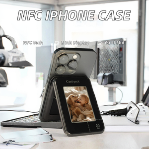 Di lusso NFC Smart E inchiostro Display magnetico per telefono cellulare custodia a <span class=keywords><strong>portafoglio</strong></span> nuovo Design per <span class=keywords><strong>iPhone</strong></span> 16 15 14 <span class=keywords><strong>13</strong></span> <span class=keywords><strong>Pro</strong></span> Max - Product Image 2