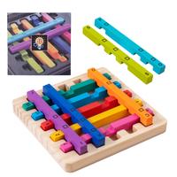 Juego de Lógica de Palitos de Arcoíris de Madera Montessori, Rompecabezas, 120 Niveles de Desafío, Juguete Educativo para Niños Pequeños, Aprendizaje STEM, Juguete Sensorial