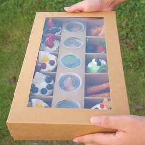 Boîte en papier personnalisée avec fenêtre, emballages alimentaires à emporter, boîtes pour le thé de l'après-midi avec sauce, gâteau au chocolat, boîte à frites avec logo - Product Image 2