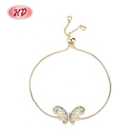 Couleur Creuser Papillon Gemme Fine Diamant Bracelet Charmes En Gros Pierres Naturelles Pour Bracelets