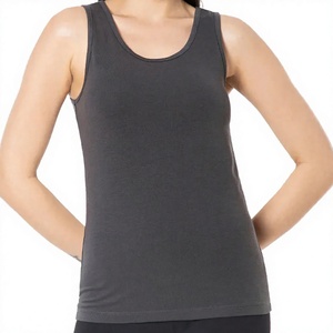 Camiseta sin mangas de cuello redondo para mujer, de color sólido, transpirable, de poliéster tejido, informal, para verano, de longitud regular - Product Image 1