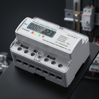 Meter Energi Elektronik Tiga Fasa 7P yang Dapat Disesuaikan, LCD DIN Rail RS485 Terminal Tertutup Kelas Akurasi 1.0 100A Anti-pemalsuan HUZI