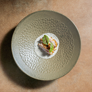 Nhật Bản Phong Cách Màu Xanh Lá Cây men salad món tráng miệng bát vaisselle De <span class=keywords><strong>Luxe</strong></span> nhà hàng Bát sứ tấm nhà hàng đồ ăn - Product Image 4