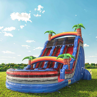 Château gonflable commercial d'extérieur avec toboggan aquatique 8x4m en PVC écologique pour enfants et adultes
