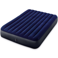 INTEX 64765 Dura-Beam Classic Downy Luftmatratze Queen für 2 Personen - Mit Handpumpe und 2 Gratis-Kissen - 152cmX203cmX25cm