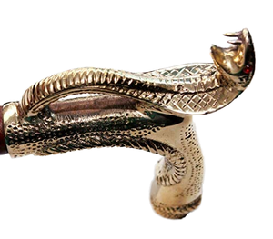 Bastón de madera pulida hecho a mano estilo náutico vintage antiguo con mango sólido de cobra y patrón de naturaleza muerta, ajustable, ideal para regalo. - Product Image 1