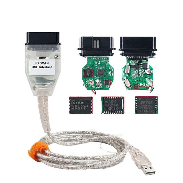 ODEOBD English Car Diagnostic Connector Cable for BMW K+CAN/K+DCAN USB Interface FT232RL OBDII Code Reader 12V 1-Year Warranty