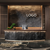 Nouveau bureau de réception carré en bois massif de style classique moderne et luxueux pour hôtel, hôpital, école, écologique, durable, usage commercial