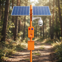 EBOY ECN25FH-001 Lampu Strobo LED Merah/Biru Sensor Inframerah IP66 Sistem Pemasangan Panel Surya Tenaga Surya Off Grid untuk Penyimpanan Kamera CCTV