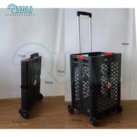 Quali Mesh Style transporteur de stockage écologique capacité 60L chariot pliant en plastique logos de couleurs personnalisées pour une utilisation intérieure/extérieure