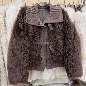 Classico Cappotto Corto da Donna in Vera <span class=keywords><strong>Pelliccia</strong></span>, Giacca da Donna in Vera <span class=keywords><strong>Pelliccia</strong></span> di Lana, Cappotto da Donna in Lana - Product Image 4