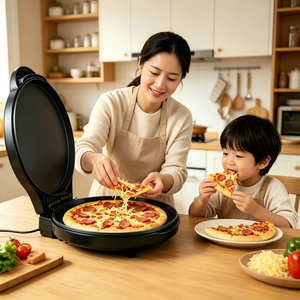 Machine à pizza électrique 12,5 pouces 1450W multifonctionnelle, plaque à pizza antiadhésive miniature pour la maison - Product Image 4